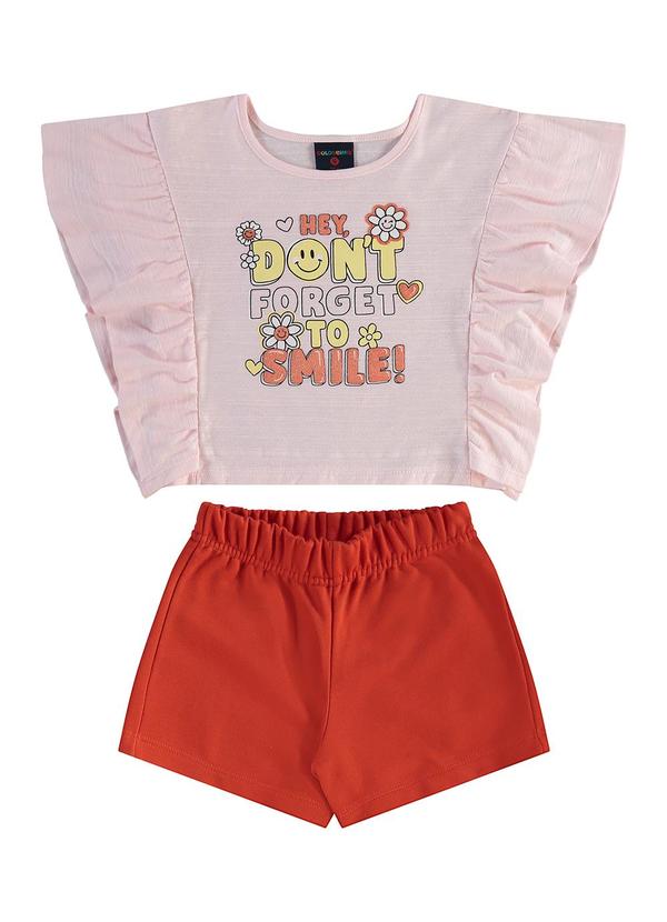 Vista 2 Conjunto Blusa e Short para Menina Rosa GULOSEIMA GULOSEIMA