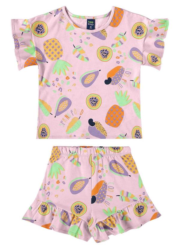 Vista 2 Conjunto Blusa e Short para Menina Roxo Bee Loop Bee Loop