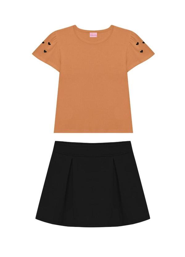 Conjunto Blusa e Short Saia Bege