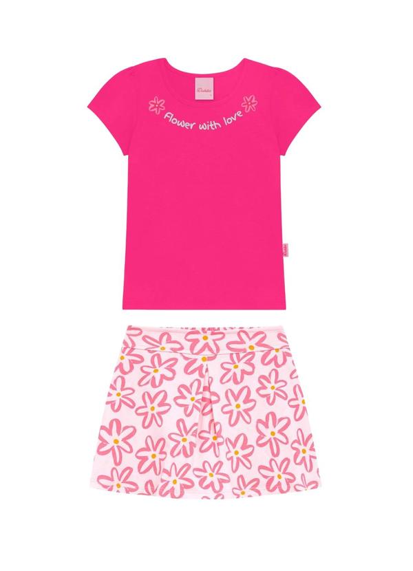 Conjunto Blusa e Short Saia Rosa