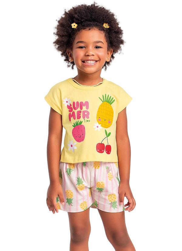 Conjunto Blusa e Shorts Amarelo