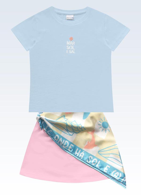 Conjunto Blusa e Shorts Azul
