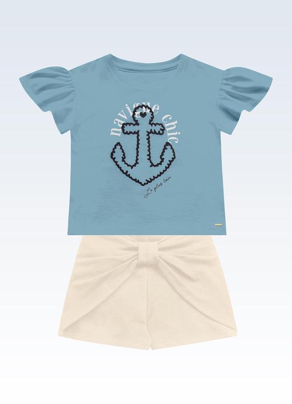 Conjunto Blusa e Shorts Azul