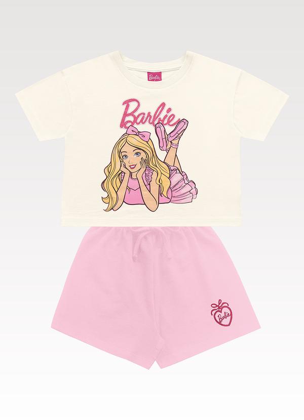 Conjunto Blusa e Shorts Barbie Bege