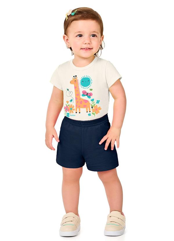 Conjunto Blusa e Shorts Bebê com Glitter Azul