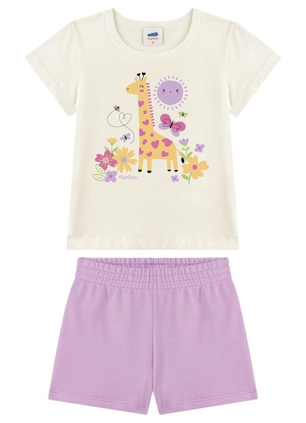 Conjunto Blusa e Shorts Bebê com Glitter Roxo