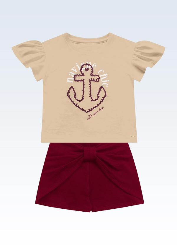 Conjunto Blusa e Shorts Bege
