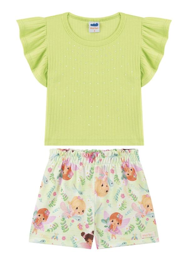 Conjunto Blusa e Shorts em Cotton Verde