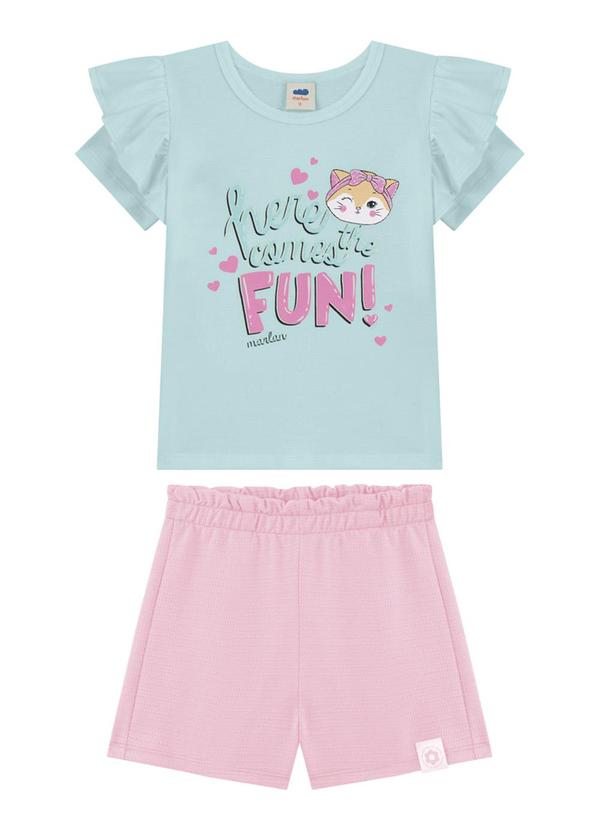 Conjunto Blusa e Shorts em Cotton Verde