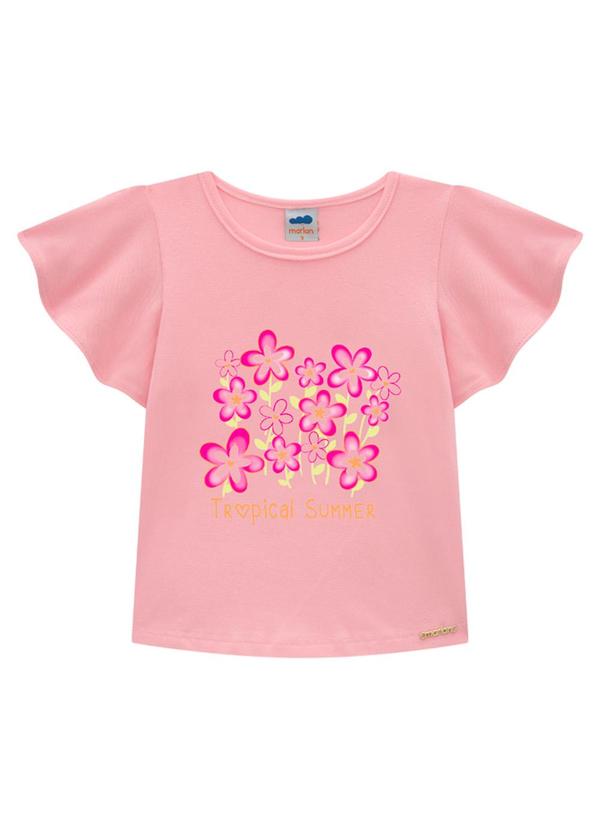 Vista 2 Conjunto Blusa e Shorts em Malha Newtech Rosa Marlan Marlan