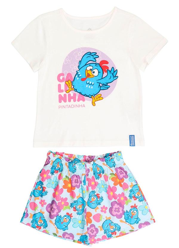 Conjunto Blusa e Shorts em Meia MalhaBranco