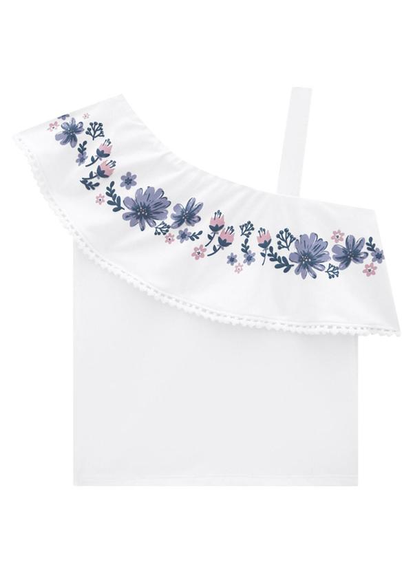 Vista 2 Conjunto Blusa e Shorts em Molecotton Branco Marlan Marlan