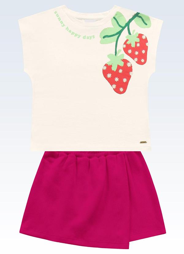 Conjunto Blusa e Shorts Saia Bege
