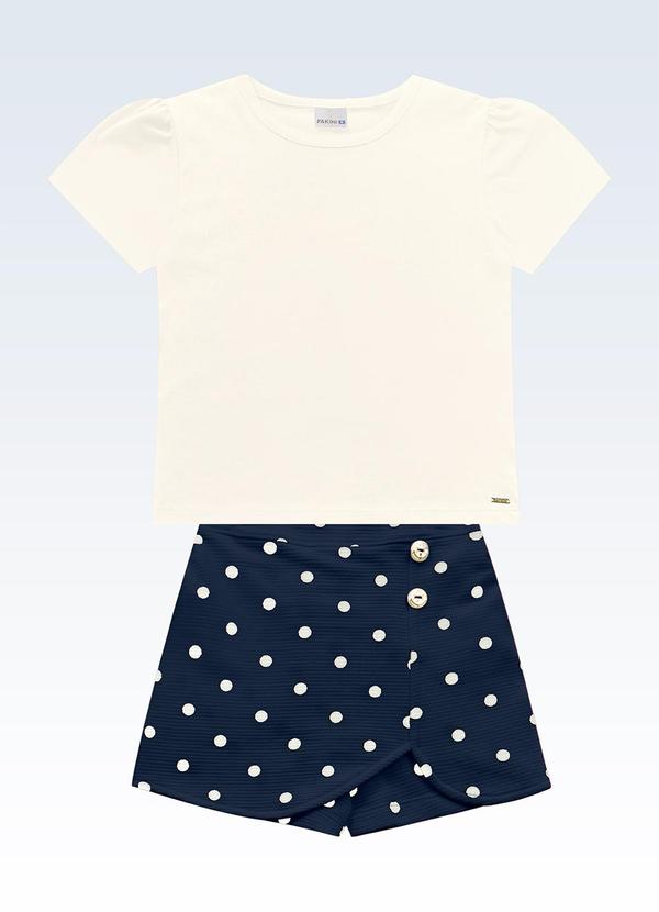 Conjunto Blusa e Shorts Saia Bege