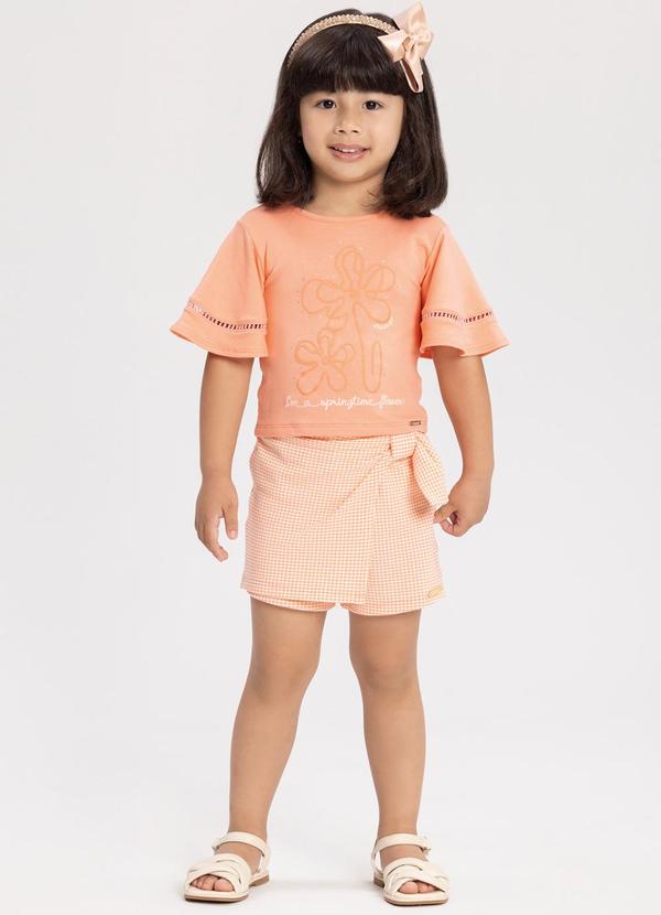 Conjunto Blusa e Shorts Saia Laranja
