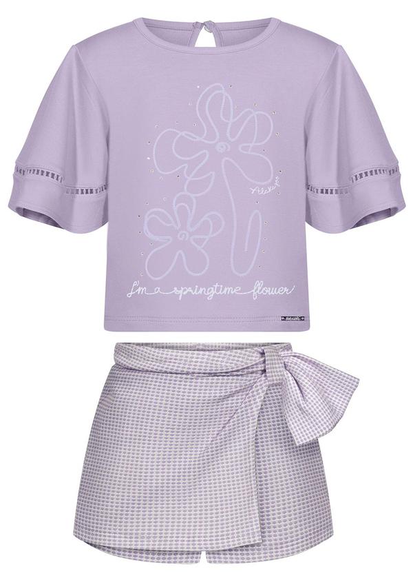 Conjunto Blusa e Shorts Saia Transpassado Rosa