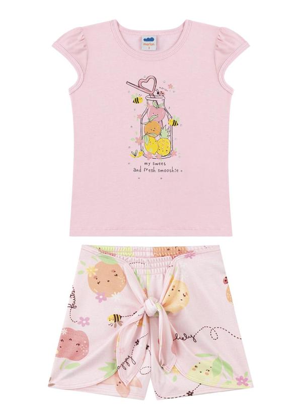 Conjunto Blusa e Shorts Salada de Frutas Rosa