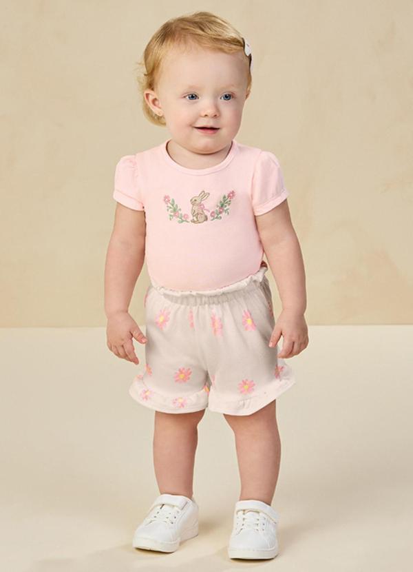 Vista 2 Conjunto Blusa e Shorts TexturizadoRosa Milli E Nina Milli E Nina