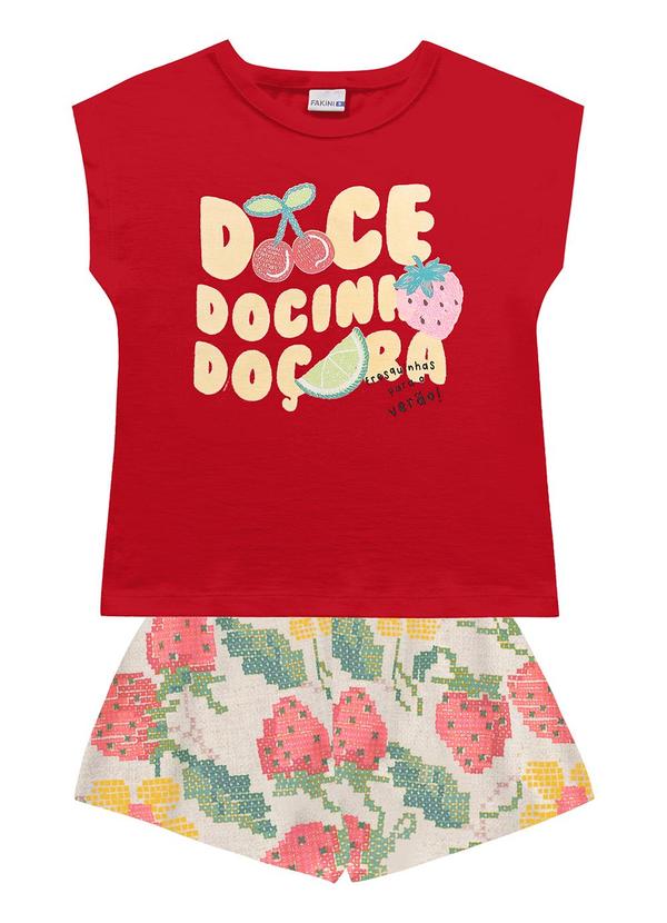 Conjunto Blusa e Shorts Vermelho