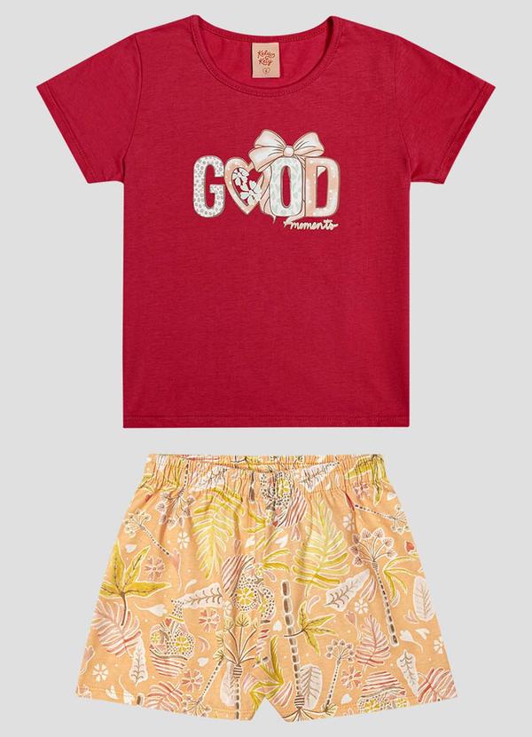 Conjunto Blusa e Shorts Vermelho