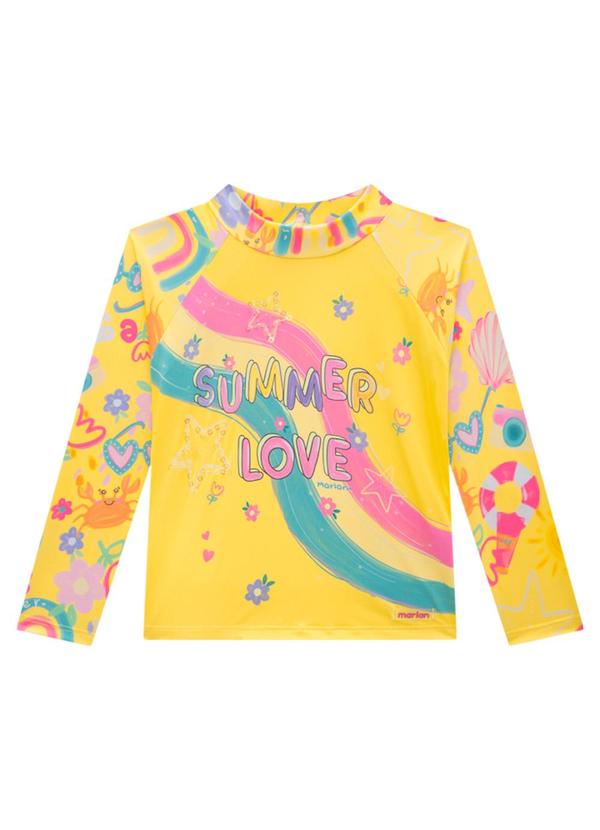 Conjunto Blusa e Tanga Proteção Uv Amarelo