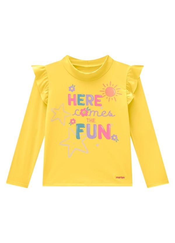 Conjunto Blusa e Tanga Proteção Uv Amarelo