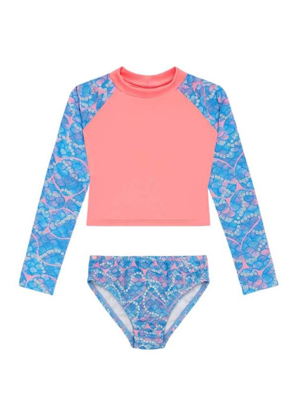 Conjunto Blusa e Tanga Proteção Uv Rosa
