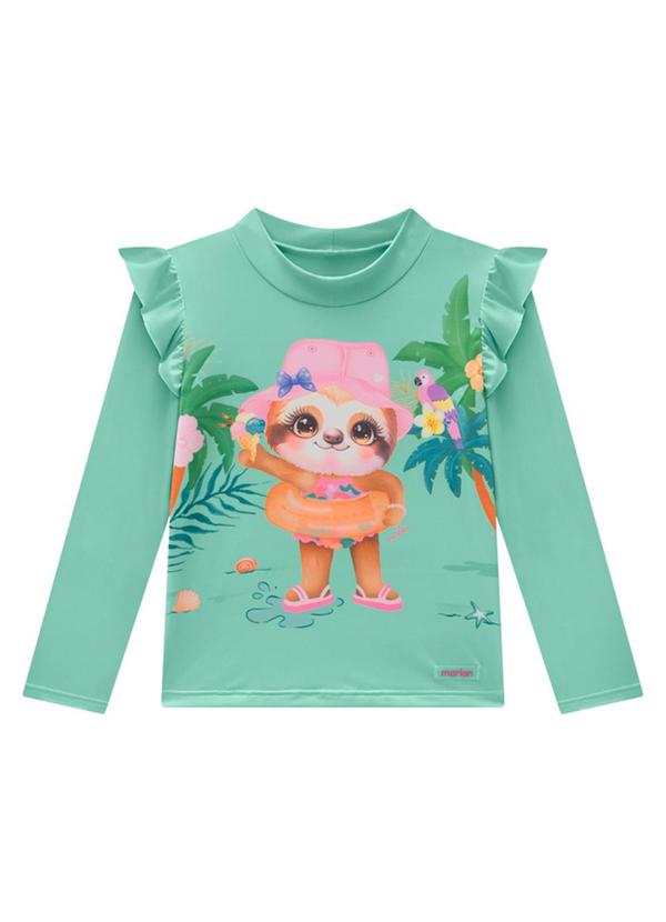 Conjunto Blusa e Tanga Proteção Uv Verde