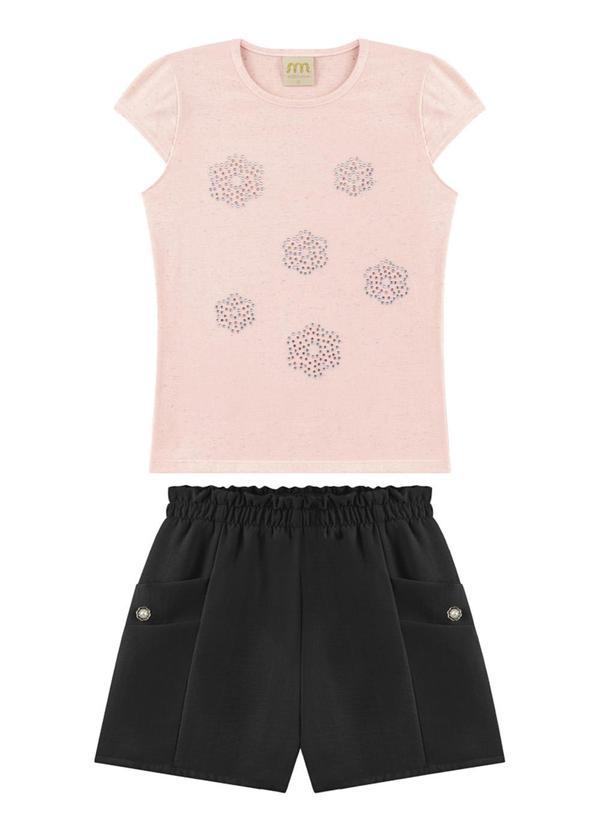 Vista 2 Conjunto Blusa em Cotton e Shorts Air Flow Rosa Milli E Nina Milli E Nina