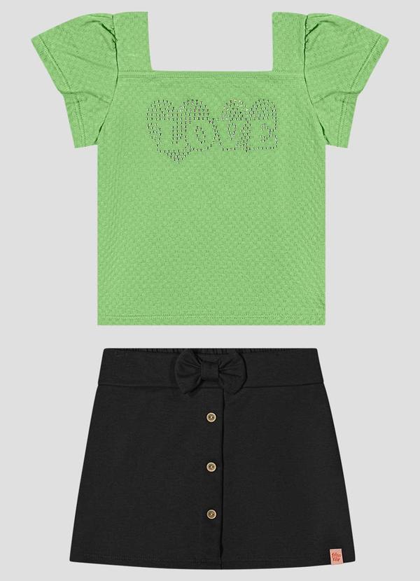 Conjunto Blusa Hive e Shorts-Saia Verde
