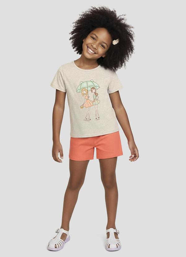 Conjunto Blusa Meia Malha e Shorts Cinza