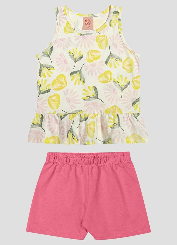 Conjunto Blusa Regata e Shorts em Amarelo