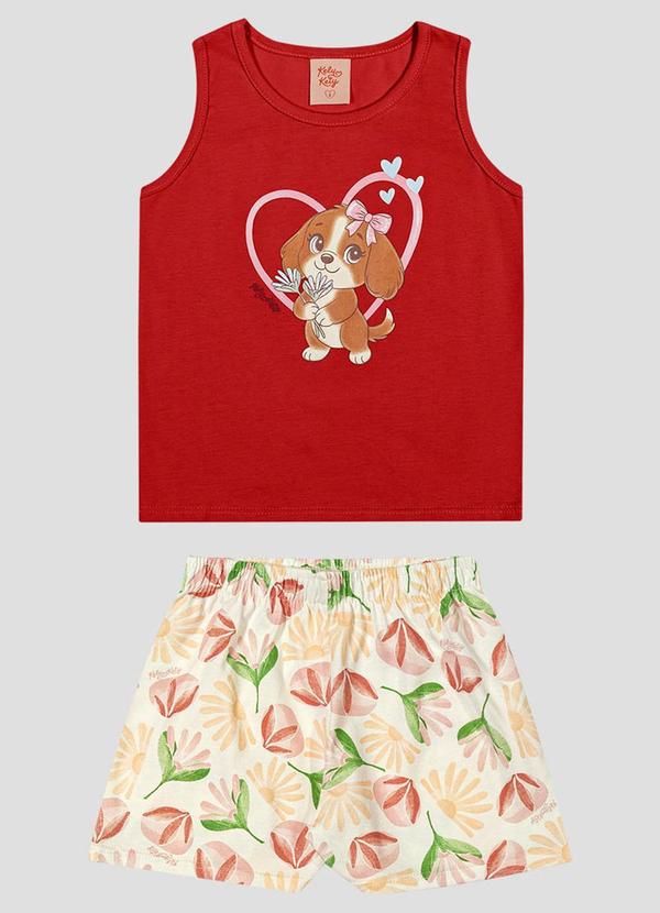 Conjunto Blusa Regata e Shorts Vermelho