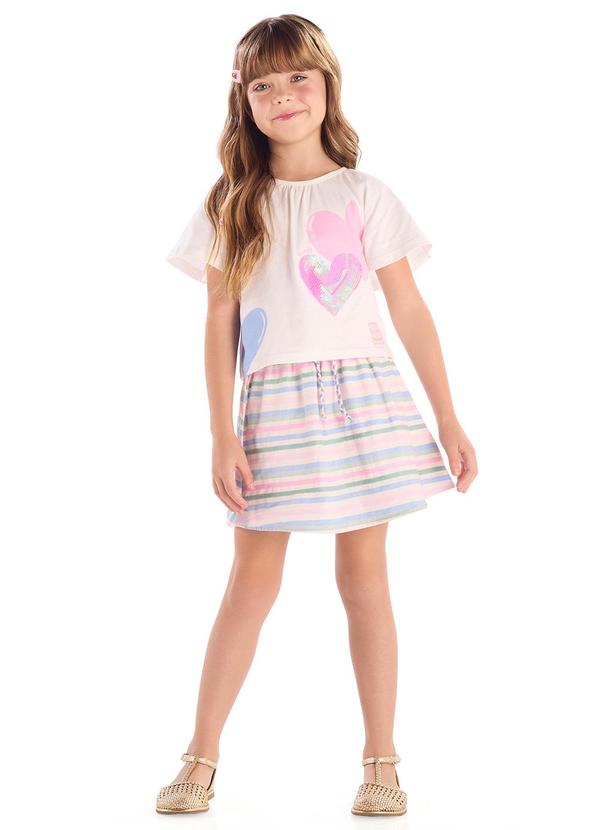 Conjunto Blusa Saia Short Bege