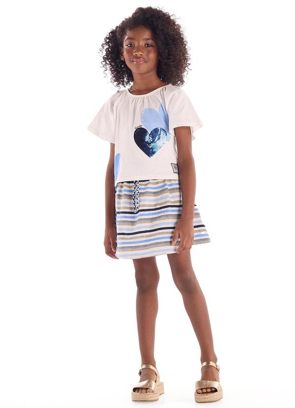 Conjunto Blusa Saia Short Branco