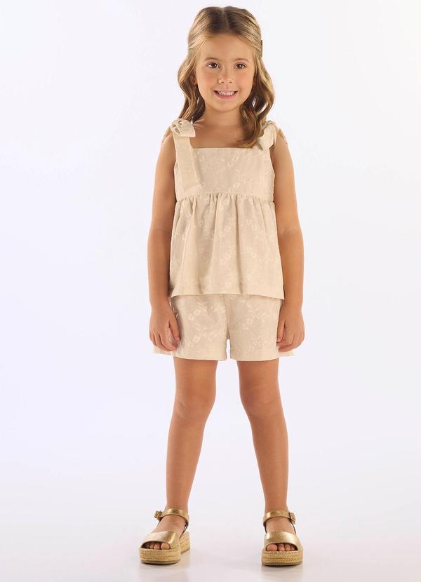 Conjunto Blusa Short Algodão Branco