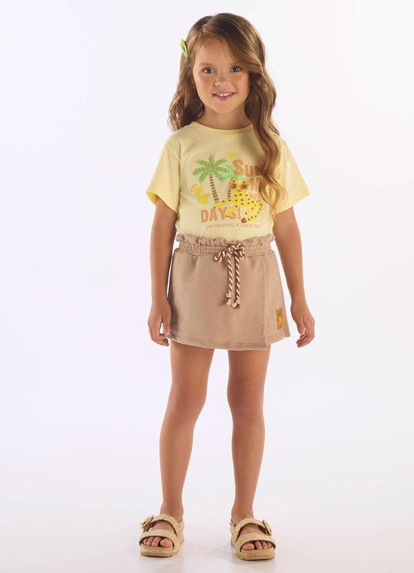 Conjunto Blusa Short-Saia Amarelo