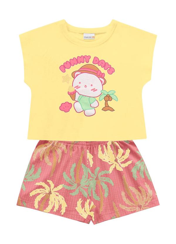 Conjunto Blusa/Shorts Amarelo
