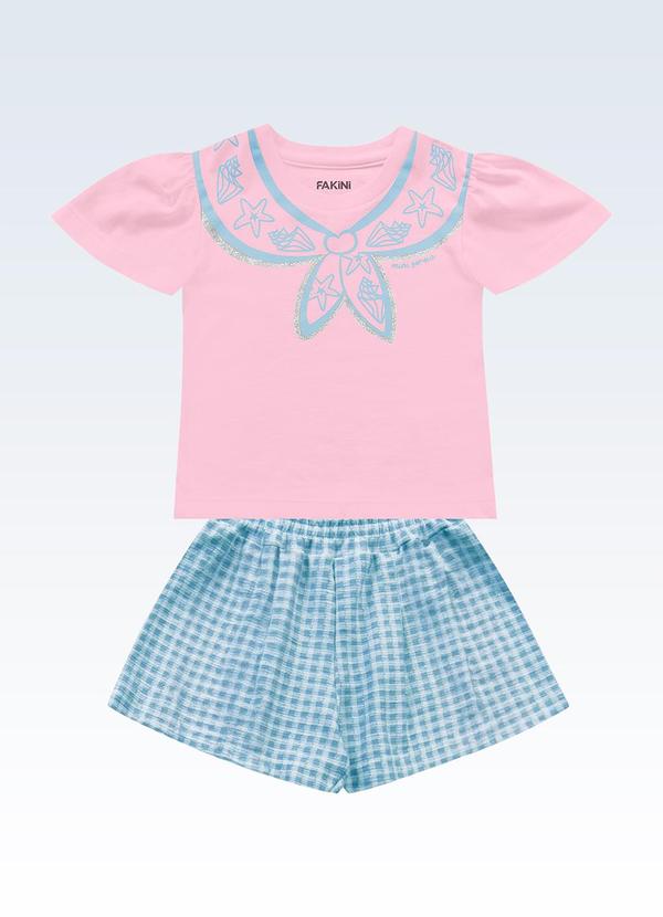 Conjunto Blusa/Shorts Rosa