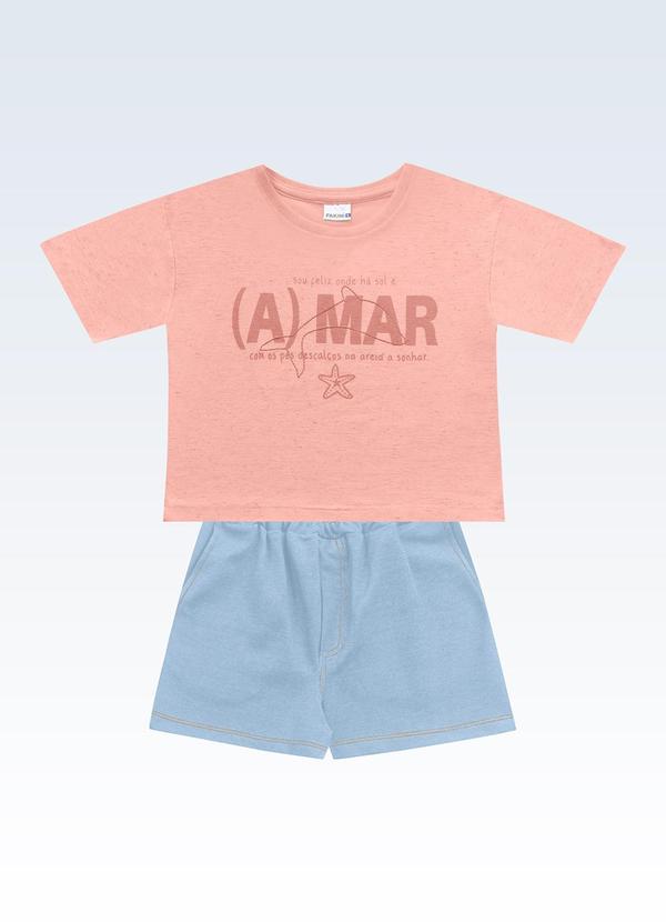 Conjunto Blusa/Shorts Rosa