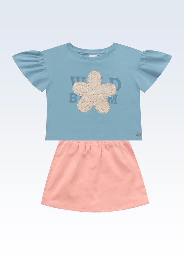 Conjunto Blusa/Shorts Saia Azul