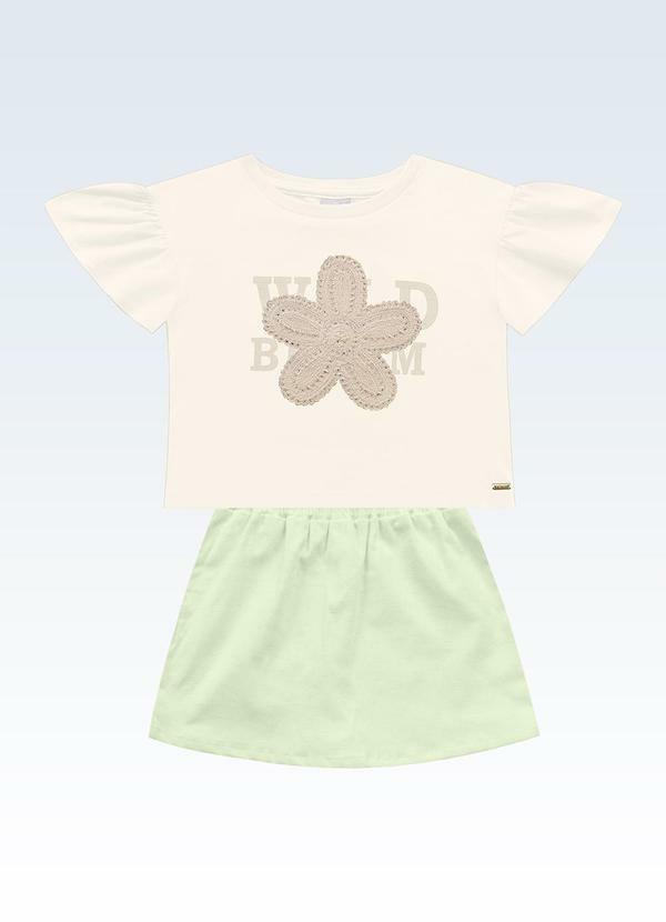 Conjunto Blusa/Shorts Saia Bege