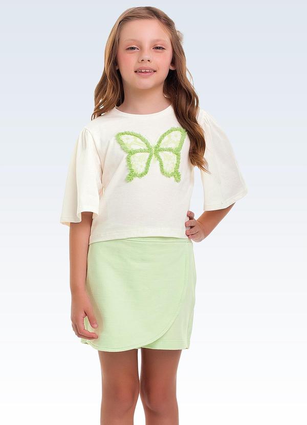 Conjunto Blusa/Shorts Saia Bege