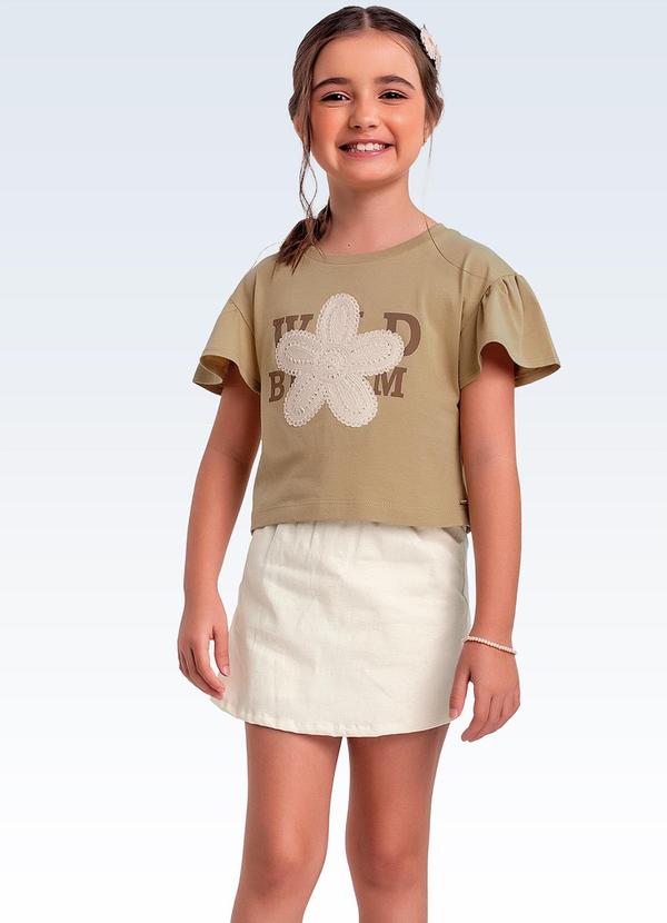 Conjunto Blusa/Shorts Saia Marrom