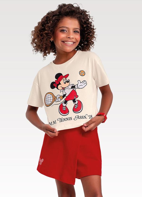 Conjunto Blusa/Shorts Saia Minnie Bege