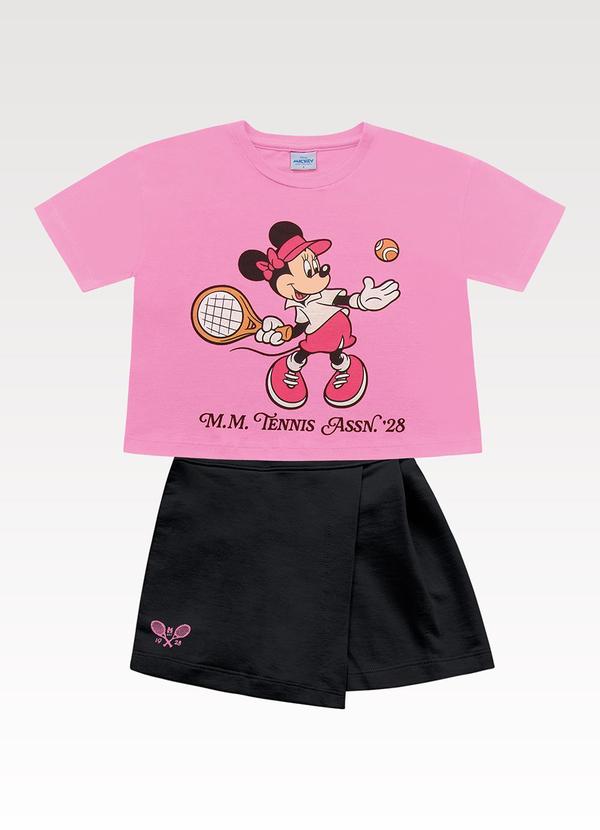 Conjunto Blusa/Shorts Saia Minnie Rosa