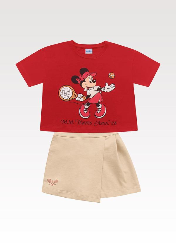 Conjunto Blusa/Shorts Saia Minnie Vermelho