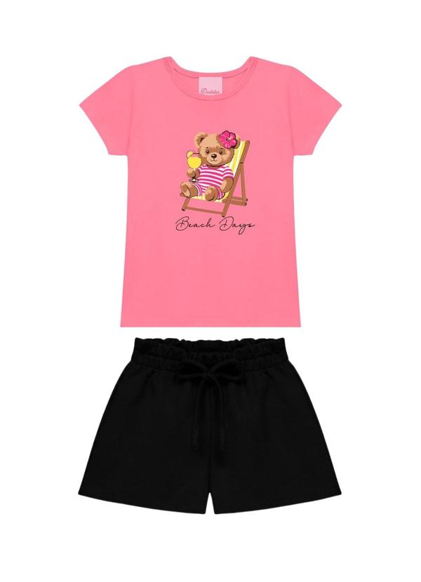Conjunto Blusaurso Beach Days e Short Rosa