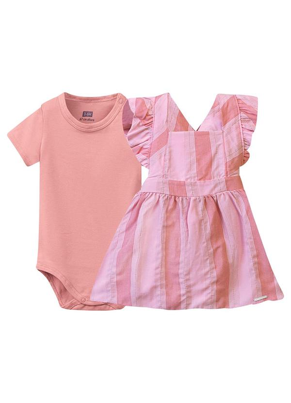 Conjunto Body com Vestido Menina Rosê