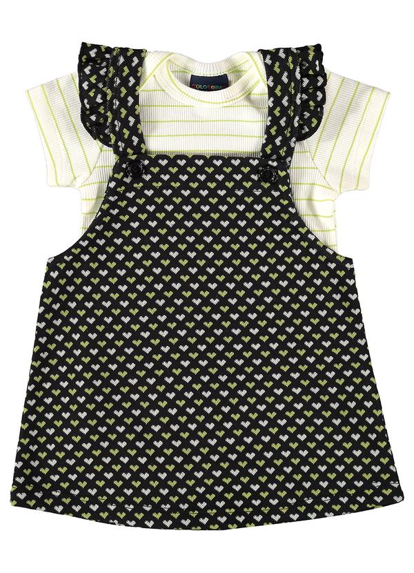 Conjunto Body e Salopete Bebê Verde